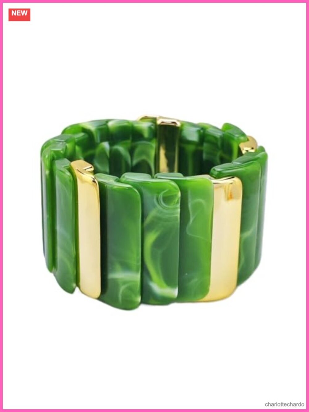 Acrylic Resin Chunky Bangle Bracelet for Women Stretch Stackable
